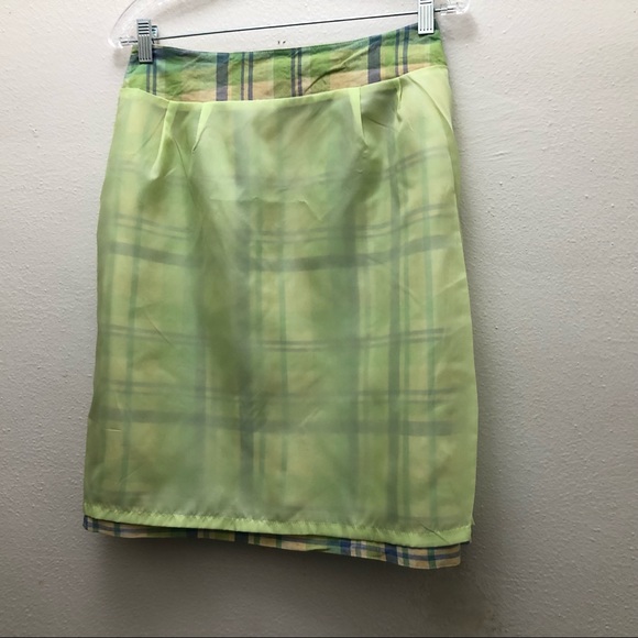 Adolfo Studio Women's Size 10P Plaid Knee High Skirt - Picture 4 of 7